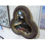 19th Century gilt framed wall mirror of unusual form