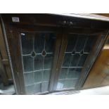 Early 20th century Oak Bookcase with leaded glass doors