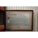 Framed and Glazed Indenture dated 1873 together with a Framed and Glazed front cover of The Daily