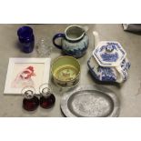 Collection of vintage ceramics, pewter, and glass etc to include Chinese