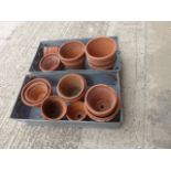 Collection of Terracotta Flower Pots (approx. 22) plus Two Metal Trays