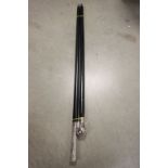 Two silver plated ebonized walking canes