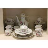 Royal Copenhagen Part Tea and Dinner Service with Floral Design marked 493 and 1870