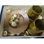 Box containing Military Buttons, Trench Art and Pin Tray
