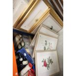 Eleven Gilt Framed Floral Prints