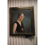Framed Oil on Canvas Half Length Portrait of a Seated Woman, signed A B Connor 1933