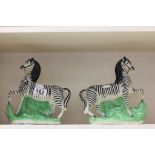 Pair of Staffordshire Style Zebra Flat Backs