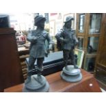 Pair of spelter figures of cavaliers