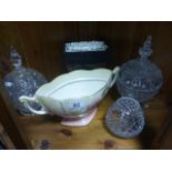 Royal Winton Twin Handled Planter / Vase together with Collection of Glass Ware