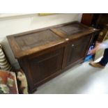 Large Oak Coffer on Castors