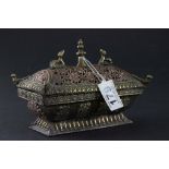 Oriental Coppered and Brass Incense Burner Casket