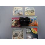 Boxed Sawyer's View-Master Stereoscope together with Six Packets of View Master Stereo Pictures