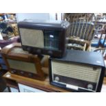 Three vintage radios a 1948 HMV 1138 ,1956 Philips and a 1946 bakelite radio .
