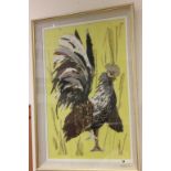 Large Framed Collage of a Cockerel by Vera Sherman