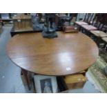 Teak Effect Drop Flap Circular Dining Table