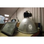 Large industrial aluminium ceiling light and a large security light