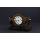 Edwardian Inlaid Mahogany Mantle Clock on swing frame