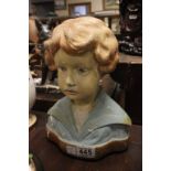 Vintage plaster bust of a child