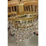 Two vintage light chandeliers with crystal drops