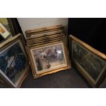 A quantity of gilt framed prints Alfred munnings etc.