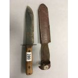 Mid 20C military RAF / Special Forces survival knife stamped 27C/2360 and crows foot to blade made