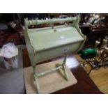 Small French painted work sewing box