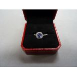 An 18ct white gold tanzanite and diamond ring of 1.3cts