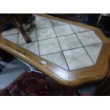 Contemporary Oak Coffee Table with Tiled Top