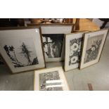 Three Elizabeth Saltonstall Lithographs of Flowers, all signed in pencil to the margin together with