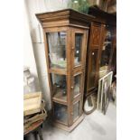 Hardwood Three Tier Hexagonal Display Cabinet with Glass Panels to all sides
