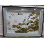 Oriental framed & glazed shell picture