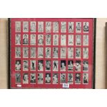 Framed, Glazed and Mounted Full Set of Knockout Razor Blades Boxing Trade Cards ' Famous Prize
