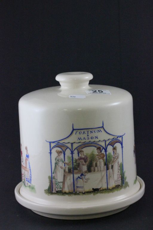 Fortnum & Mason Ceramic Cheese Dish & Cover decorated with Georgian Country Scenes