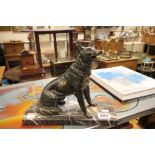 Vintage Spelter Figure of an Alsatian Dog on Marble Base