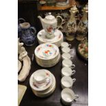 Aynsley ' Famille Rose ' Part Dinner / Coffee Service comprising 10 Dinner Plates, 6 Bowls, 6 Side