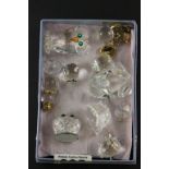 Collection of Eleven Small Crystal Glass Items, mainly Swarovski