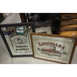 Two Advertising Mirrors - Jack Daniels and Louisiana Steam Boat