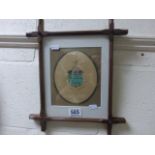 Framed and glazed 19th Century coat of arms in watercolour