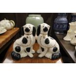 Pair of Staffordshire Black and White Spaniel Mantle Dogs