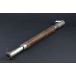 19th Century leather cased draw telescope with lens cover