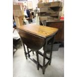 Oak Gate-leg Table on Barleytwist Supports