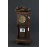 Early 20th century Wooden Cased Mantle Clock in the form of a Longcase Clock