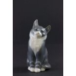 Royal Copenhagen Model of a Seated Grey Cat, number 1803