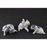 Three Royal Copenhagen Models of Cats and Dogs - 1311, 302 and 058