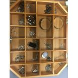 Display Case containing Silver Jewellery