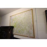 A large framed Ordnance survey street map of Bristol showing postal codes.