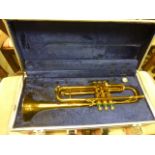 1951 Vintage Boosey & Hawkes Regent Trumpet in hard case with mouth piece, light tarnishing and wear