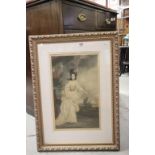 Print of 18th century Lady in rural setting, marked 'Copyright 1908 - Virtue & Co, City Rd,