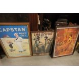 Three Framed and Glazed Replica Cigarette Advertising Posters