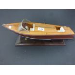 Wooden Model of a Vintage Style Motor Cruiser